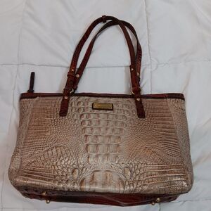 Brahmin croc embossed tote bag